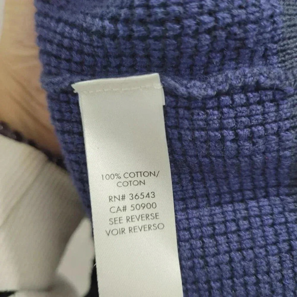 Calvin Klein Mens V-Neck Cotton Pullover Sweater L/G Blue 5PT - Picture 5 of 7